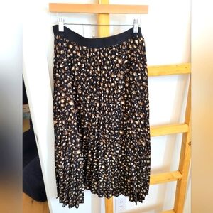 Calessa Printed Pleated Midi Skirt